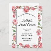 Invitation Roses & Romance : Une fête de la Fête des mariées (Devant / Derrière)