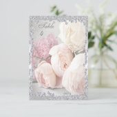 Invitation Roses Romantiques & Diamants (Debout devant)