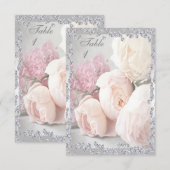 Invitation Roses Romantiques & Diamants (Devant / Derrière)