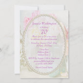 Invitation Roses romantiques en soixante-dixième fête (Dos)