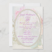 Invitation Roses romantiques en trente-cinquième fête (Dos)