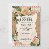 Invitation Roses romantiques I DO BBQ Engagement Party (Devant)