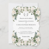 Invitation Roses romantiques Mariage de printemps courbé (Devant)