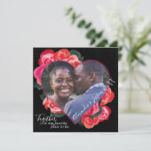 Invitation Roses romantiques noirs et rouges Photo Saint Vale (Debout devant)