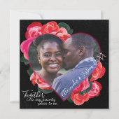 Invitation Roses romantiques noirs et rouges Photo Saint Vale (Devant)