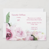 Invitation Roses romantiques roses 60e anniversaire (Dos)