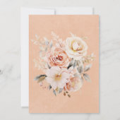 Invitation Roses romantiques roses et blush Peach Bridal Brun (Dos)