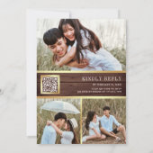 Invitation Roses romantiques roses et rouges Code QR Mariage  (Dos)