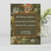 Invitation Roses Romantiques Sombres Antiques Tole Mariage (Debout devant)