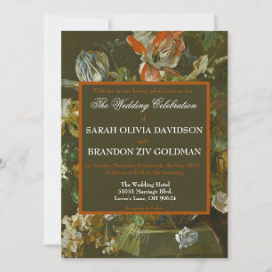 Invitation Roses Romantiques Sombres Antiques Tole Mariage