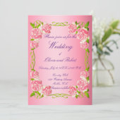 Invitation Roses romantiques vintages personnalisés (Debout devant)