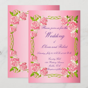 Invitation Roses romantiques vintages personnalisés