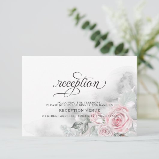 Invitation Roses rose chatoyantes BarefootBride™ (Debout devant)