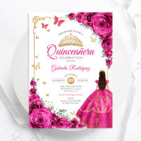 Roses Rose Fuschia Or Quinceanera Élégant Chic