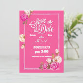 Invitation Roses rose jaune et ange d'amour (Debout devant)