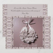 Invitation Roses rose pâle Aimer fer à cheval Mariage traditi (Devant / Derrière)