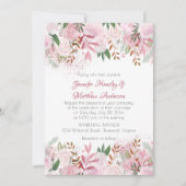 Invitation Roses rose pâle et verdure Mariage de printemps (Devant)