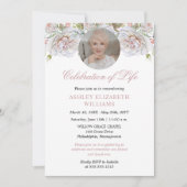 Invitation Roses rose pâle Fête de la vie (Devant)