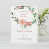 Invitation Roses rose pâle Fête des mariées florale (Debout devant)