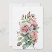 Invitation Roses rose pâle Fête des mariées florale (Dos)