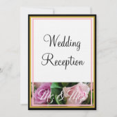Invitation Roses Rose pastel Monogram M. et Mme. (Devant)
