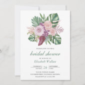 Invitation Roses rose poussiéreuses Fête des mariées de Monst (Devant)