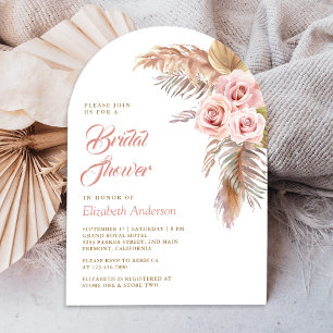 Invitation Roses Rose Poussiéreux Herbe de Pampas Arche Showe