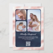 Invitation Roses Rose Poussiéreux Rustique Marine Code QR Mar (Dos)