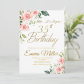 Invitation Roses rose vif 35e anniversaire (Debout devant)