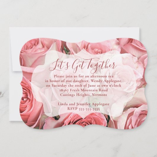 Invitation Roses roses (Devant)