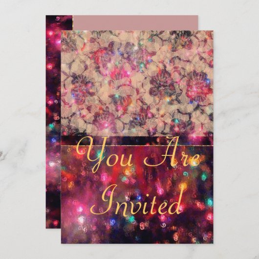 Invitation Roses roses (Devant / Derrière)