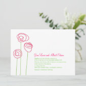 Invitation Roses roses Abstraites (Debout devant)