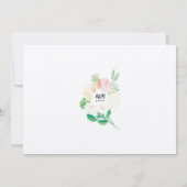 Invitation Roses roses aquarelle (Dos)