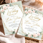 Invitation Roses roses blanches Wedding shower d'or eucalyptu<br><div class="desc">Roses roses blanches eucalyptus or Wedding shower invitation Design bohème charmant, inspiré par les roses éternels - les pivoines - le symbole de l'amour, jardin fleuri luxuriant de roses roses rousses rousses et poussiéreuses, tissé dans la verdure fraîche eucalyptus et tissé autour du cadre oval or fax. Vous voulez être...</div>