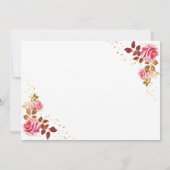 Invitation Roses roses Croix blanche Bébé Baptême Photo Baptê (Dos)