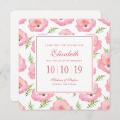 Invitation Roses roses de Boho Floral Aquarelle - Bridesmaid (Devant / Derrière)