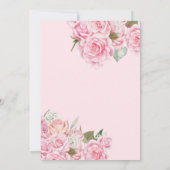 Invitation Roses roses douces Blush et Quinceanera Florale Or (Dos)