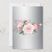 Invitation Roses roses élégantes sur Baby shower argenté (Dos)