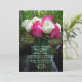 Invitation Roses roses et blanches à Mason Jar sur les chutes (Debout devant)