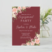 Invitation Roses roses et verdure - Parti d'engagement de Bou (Debout devant)