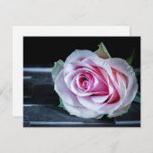 Invitation Roses roses et vertes (Devant / Derrière)