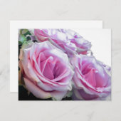 Invitation Roses roses et vertes (Devant / Derrière)