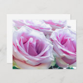 Invitation Roses roses et vertes (Devant / Derrière)