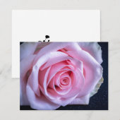 Invitation Roses roses et verts (Devant / Derrière)