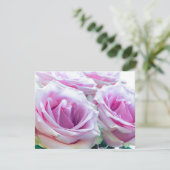 Invitation Roses roses et verts (Debout devant)