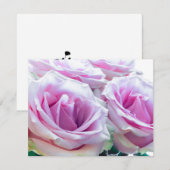 Invitation Roses roses et verts (Devant / Derrière)