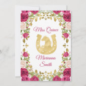 Invitation Roses Roses Fleurs Quinceanera Mexicain  (Dos)