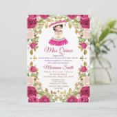 Invitation Roses Roses Fleurs Quinceanera Mexicaines Roses Ro (Debout devant)