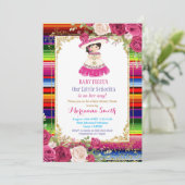 Invitation Roses roses mexicaines Baby shower Fiesta (Debout devant)