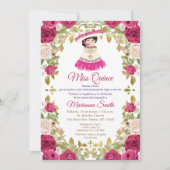 Invitation Roses roses mexicaines Quinceanera  (Devant)